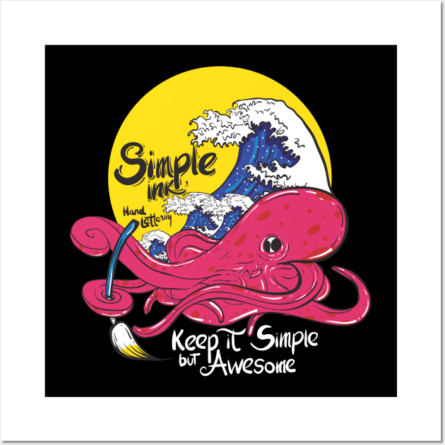 Octopus simple INK Wall Art by Mako Design 